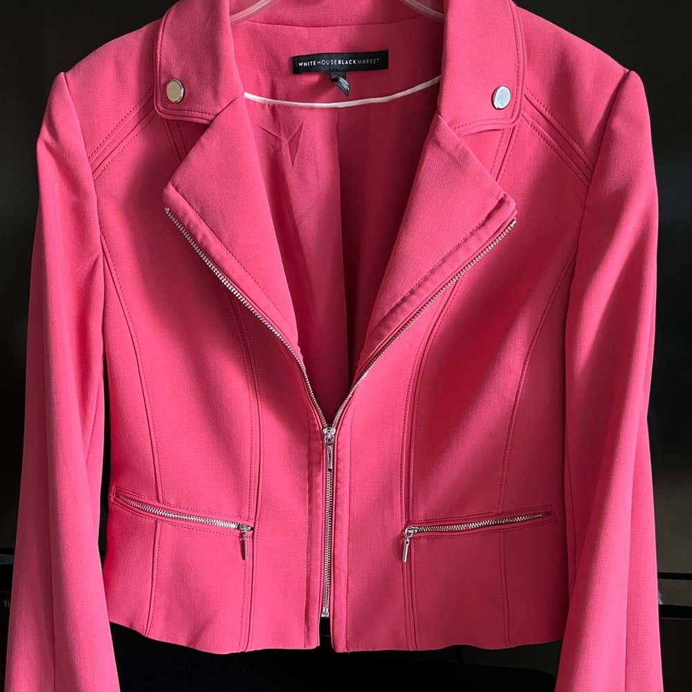 WHBM Cropped Pink Jacket